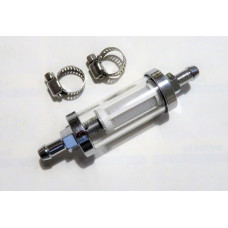 Fuel Filter inline 5/16" [8mm] visible element in toughened glass cylinder Sytec PRO [PRO805]