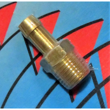 BRASS HOSE BARB FUEL FITTING 1/4" BSP TO 3/8" HOSE suits Holley Mechanical Pumps (14-34)