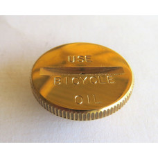 SU Damper Cap Polished Brass "Use Bicycle Oil" Knurled Edge Slot & Vent [AUC2144SBO]