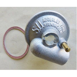 SU Carburettor Float Bowl Lid T1 L/H 2" Dia, inc Tickler Pin - use with no o/flow pipe (AUE992A)  